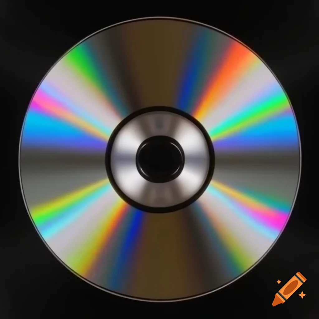 Shiny bottom surface of a CD reflecting light
