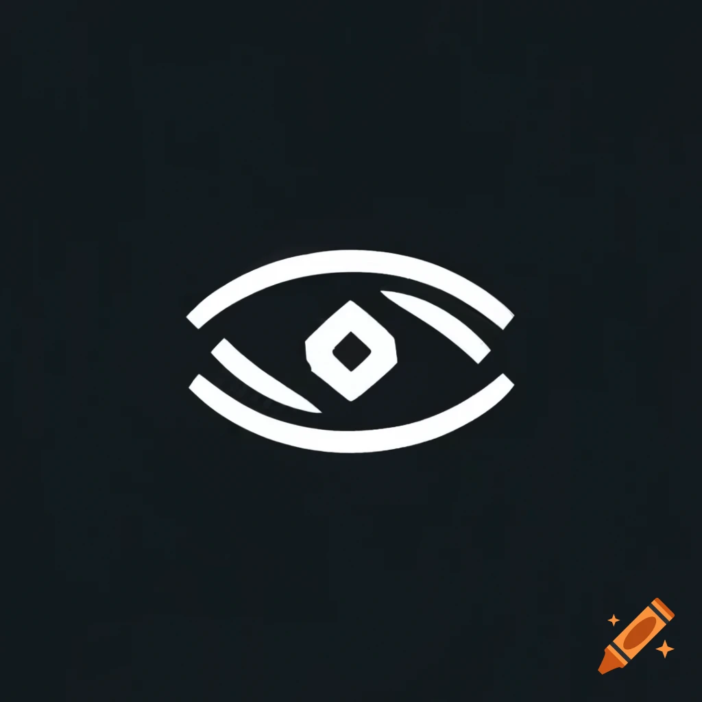 Minimalist tech logo with white oval on dark background and extending lines