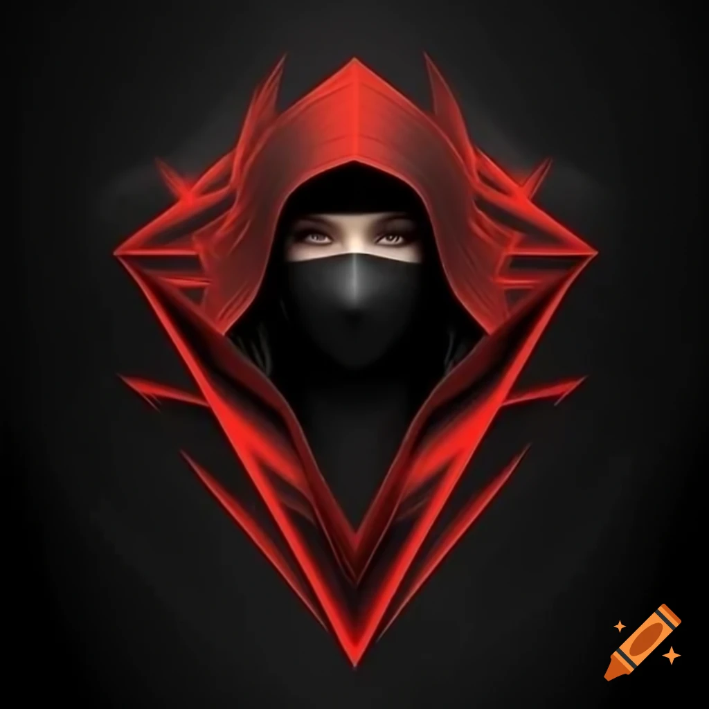 Abstract tattoo design featuring black mother ninja and three diamonds