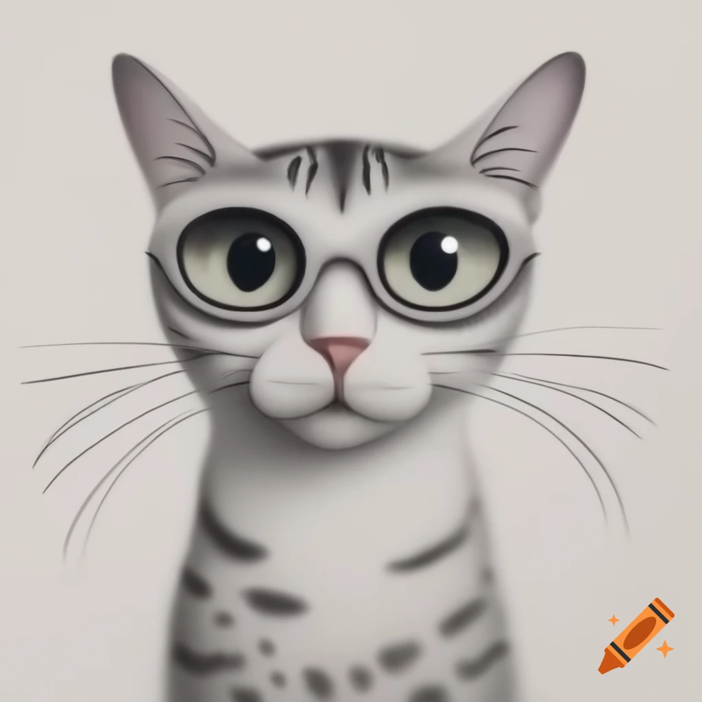 Drawing of a cat in a simple artistic style