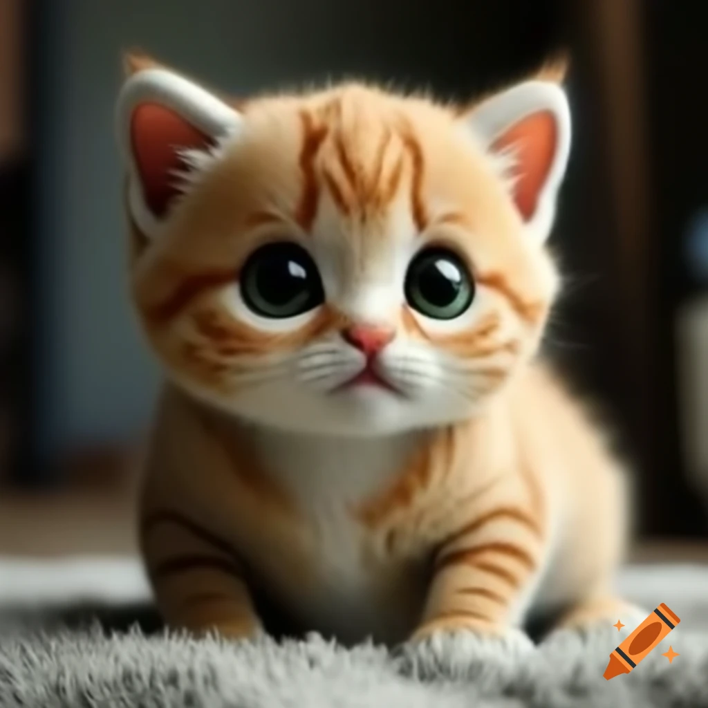 Cute baby cat with playful expression