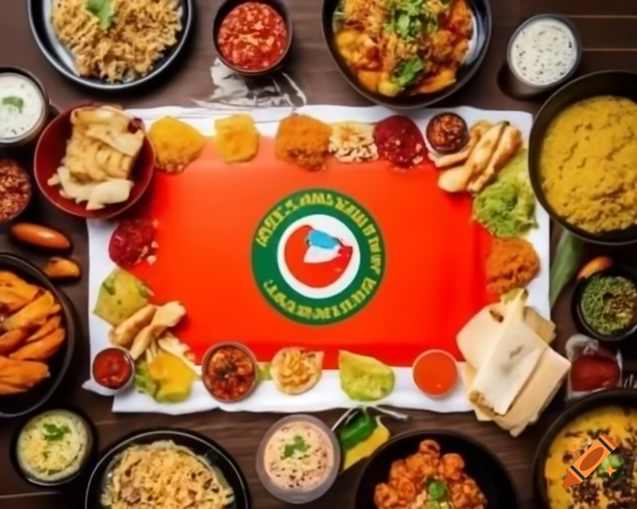 Banner featuring a variety of vegetarian dishes and the logo 'Swaad-e-Shakahari'