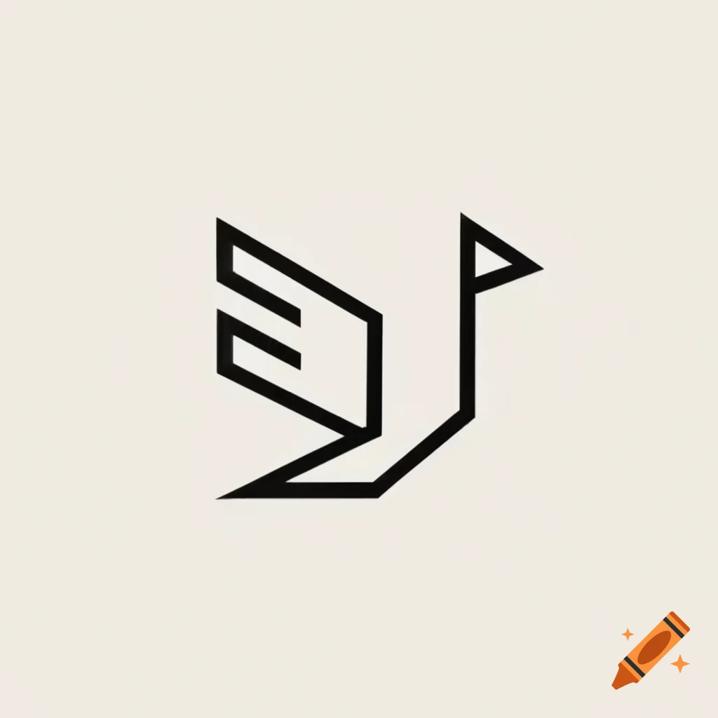 Minimal abstract modernist flat block bird logo design