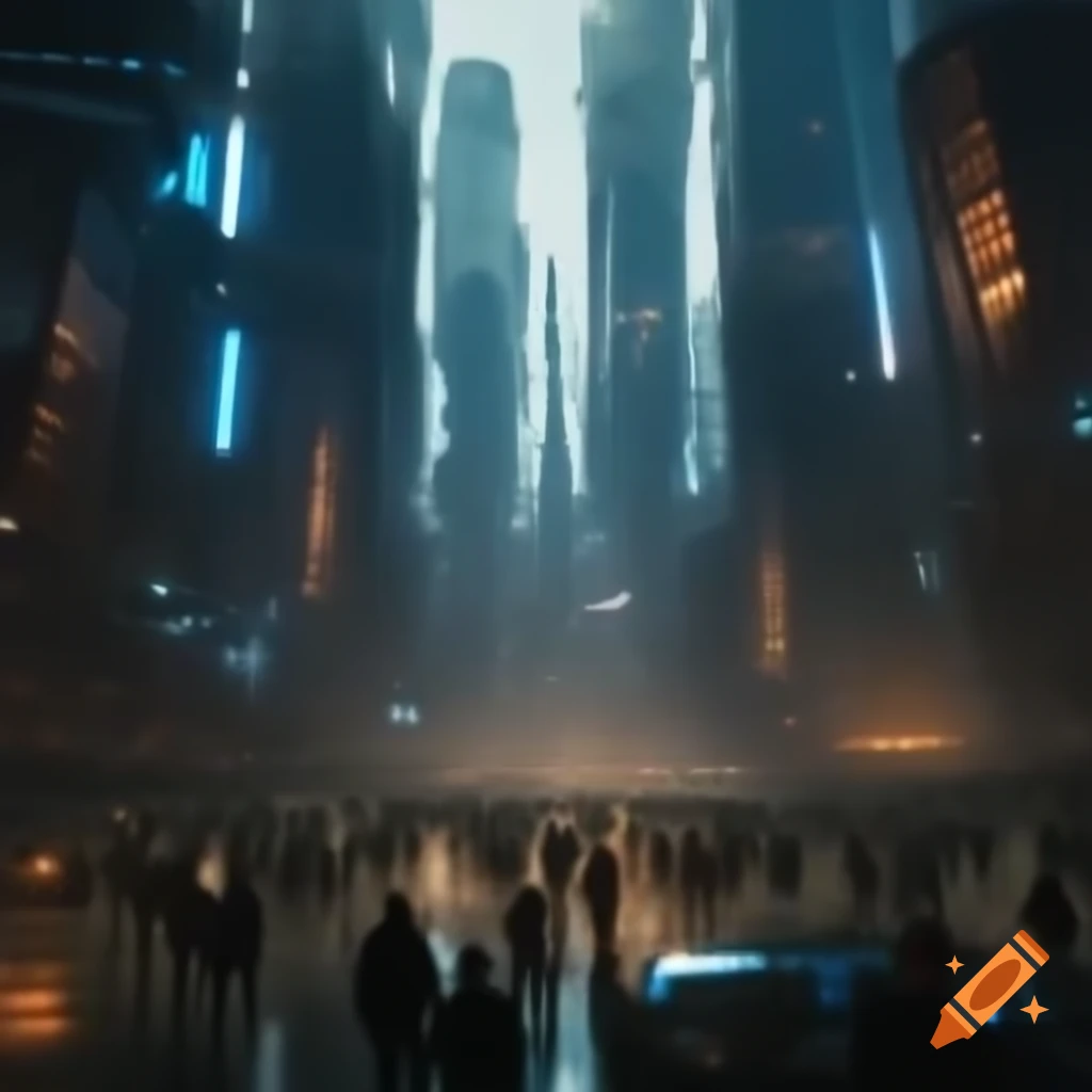 Futuristic cityscape with advanced architecture and technology
