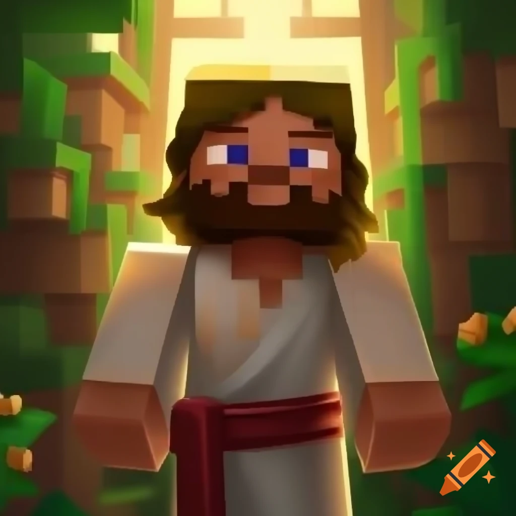 Minecraft depiction of Jesus character