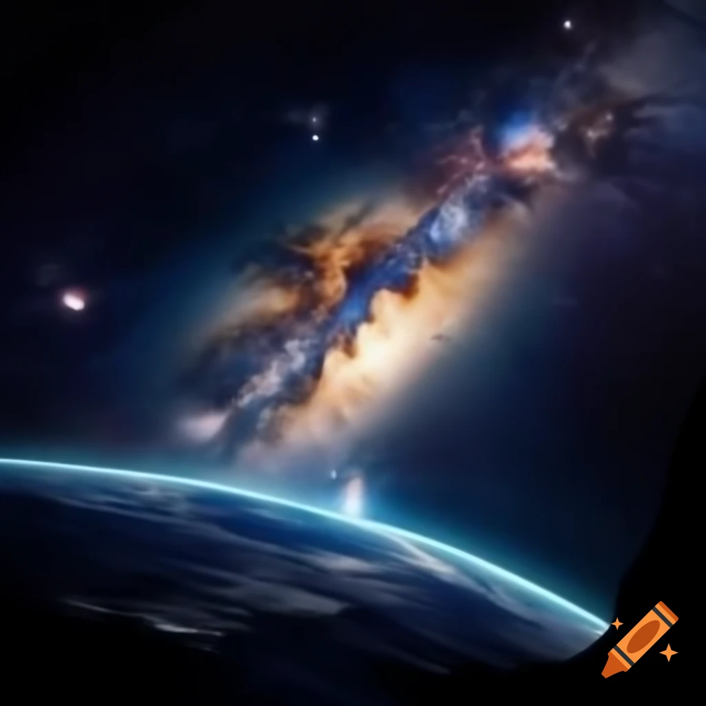 Colorful galaxy view from Earth's perspective