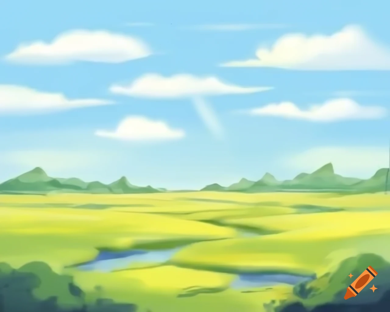 Panoramic view of a prairie drawing