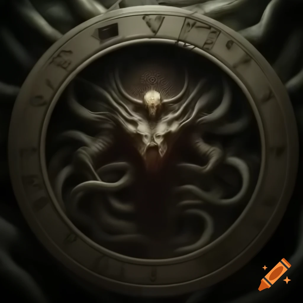 Demon Realm depicted within a giant ritual circle featuring demonic rune engravings