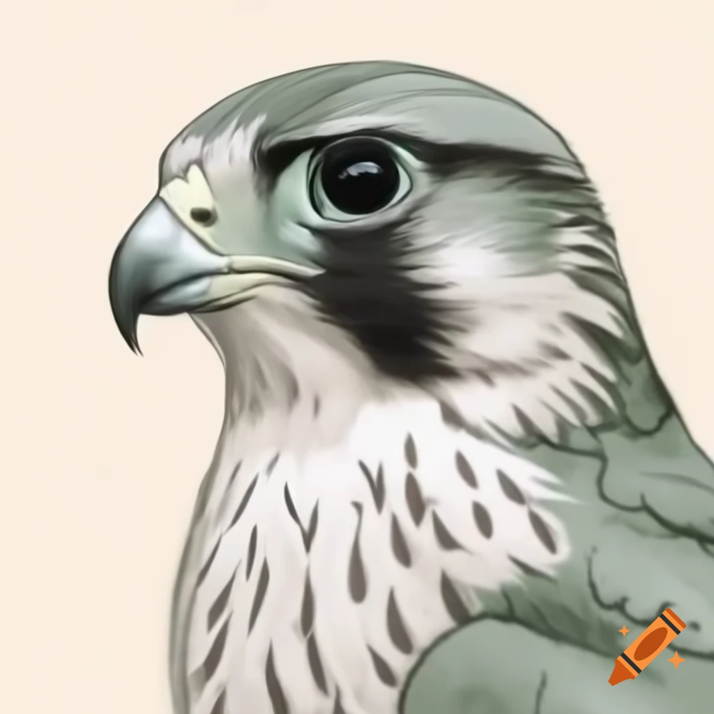Cool sketch of a falcon in green tones