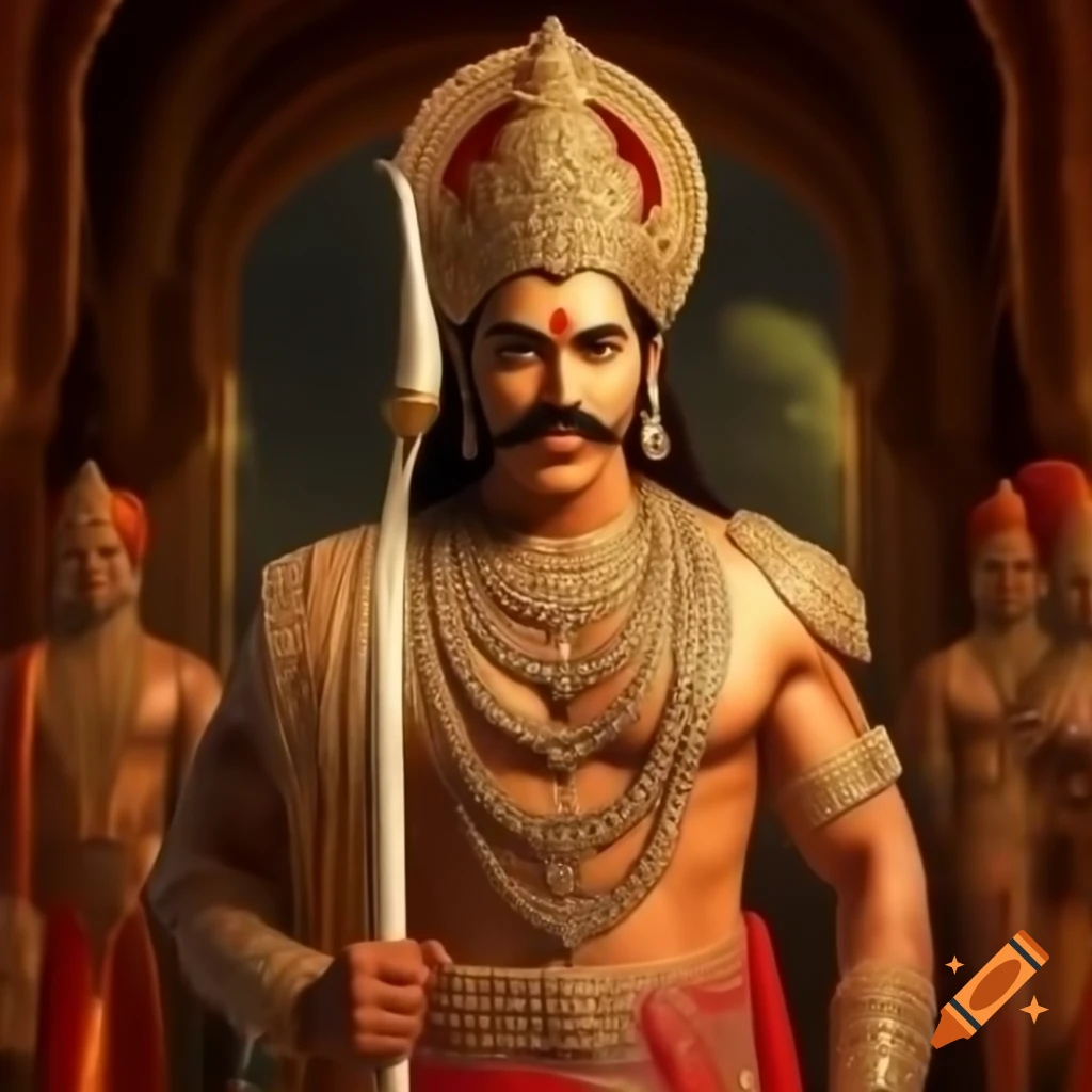 Royal Indian king in traditional attire