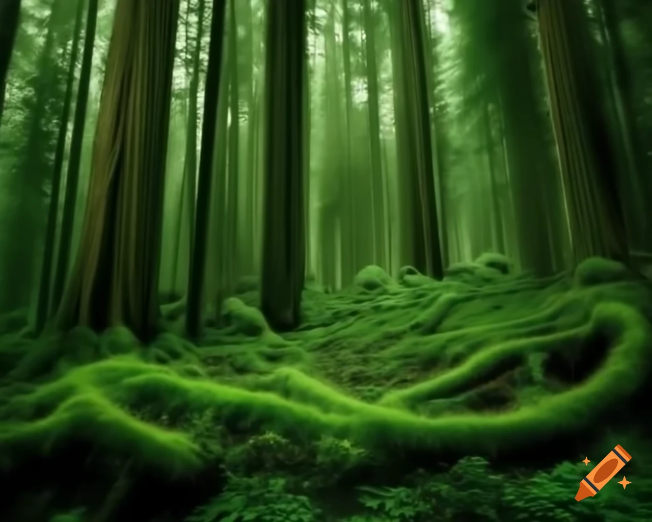 Giant forest scene