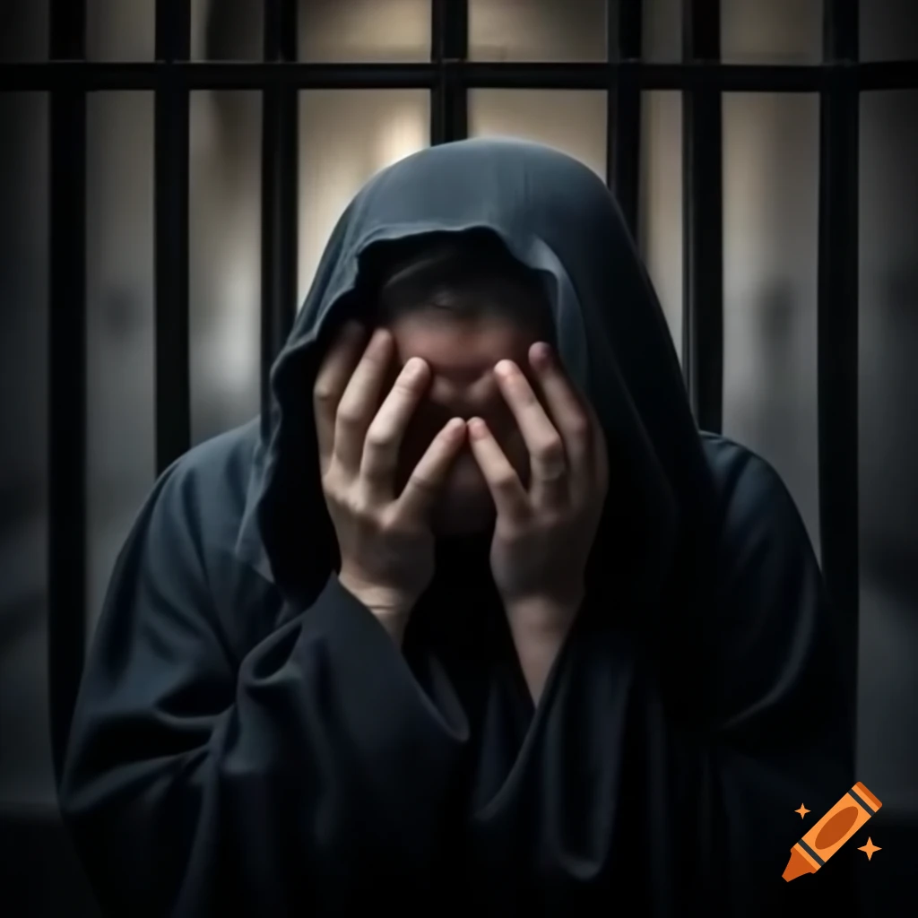 Sombre scene of a person in a penitentiary