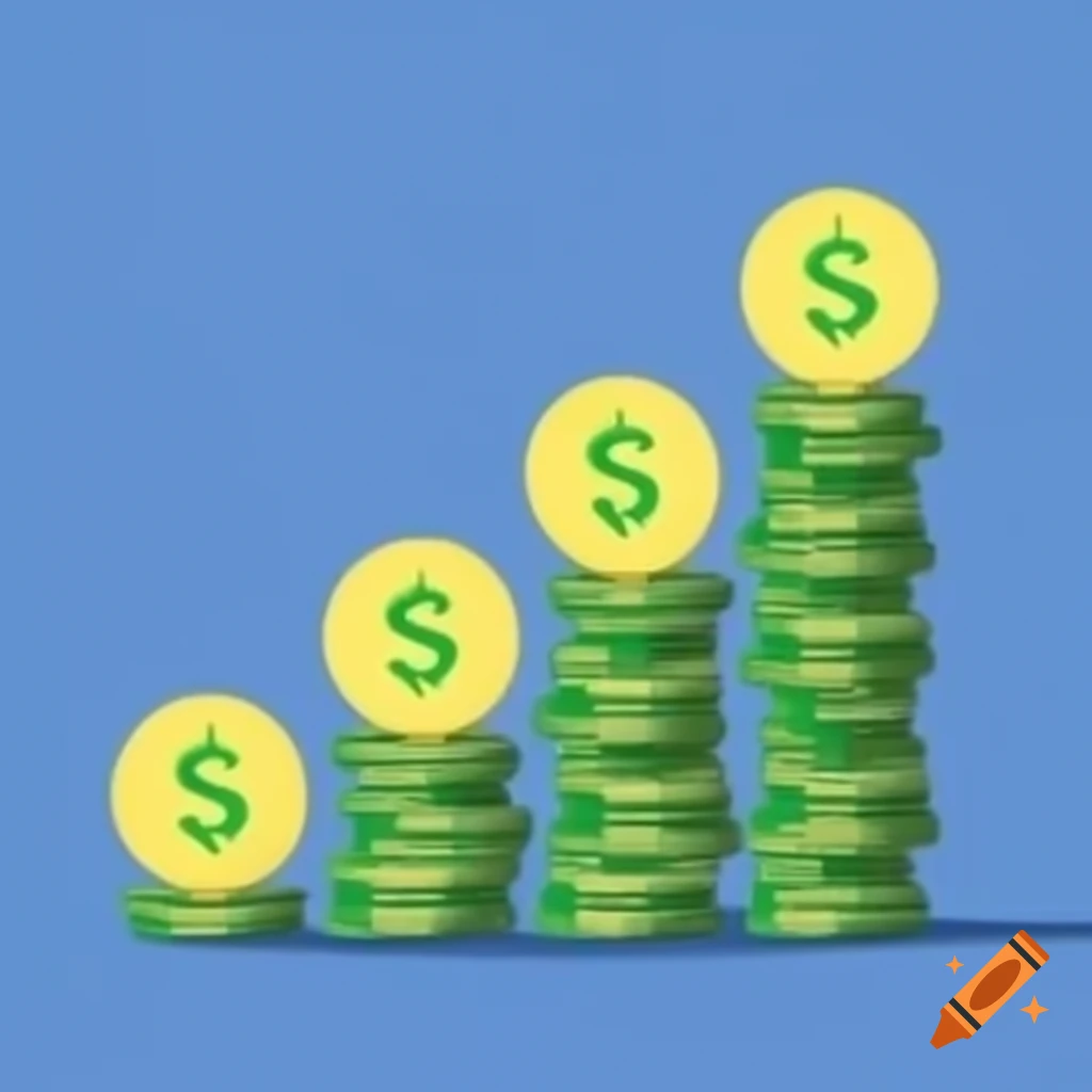 Graph illustrating stacks of money