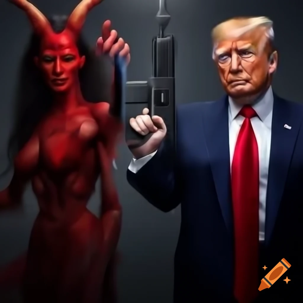 Political debate featuring fictional characters: demon sorceress and muscle-bound patriot