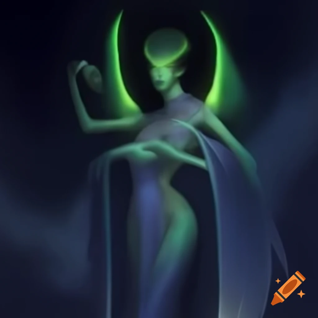Scene in Queen's chambers aboard alien mothership featuring Angel Alien Vampire Goddess