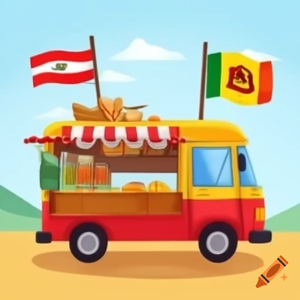 Peruvian and Sri Lankan food truck featuring both flags
