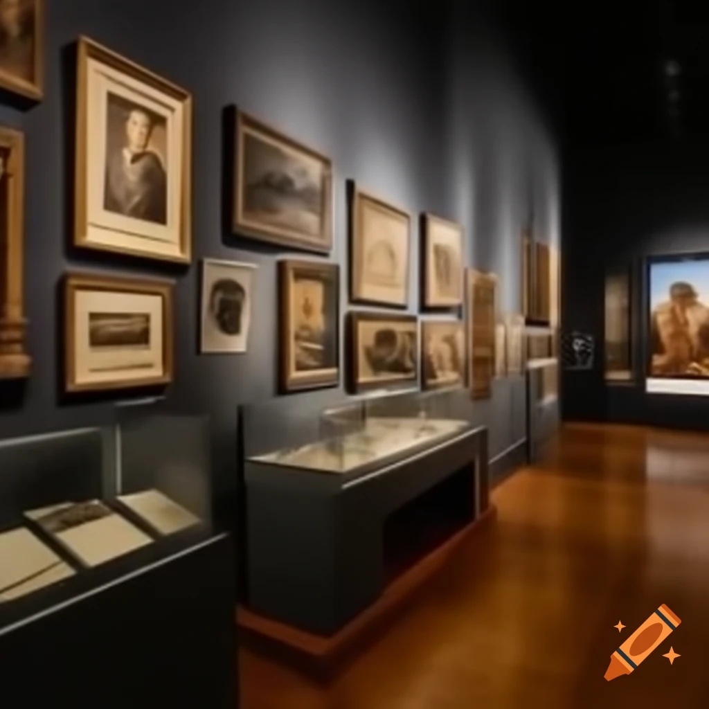 Historical exhibition in a museum showcasing artifacts