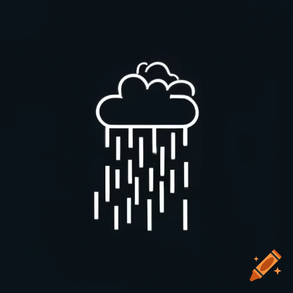 Minimalist icon representing torment rain on craiyon