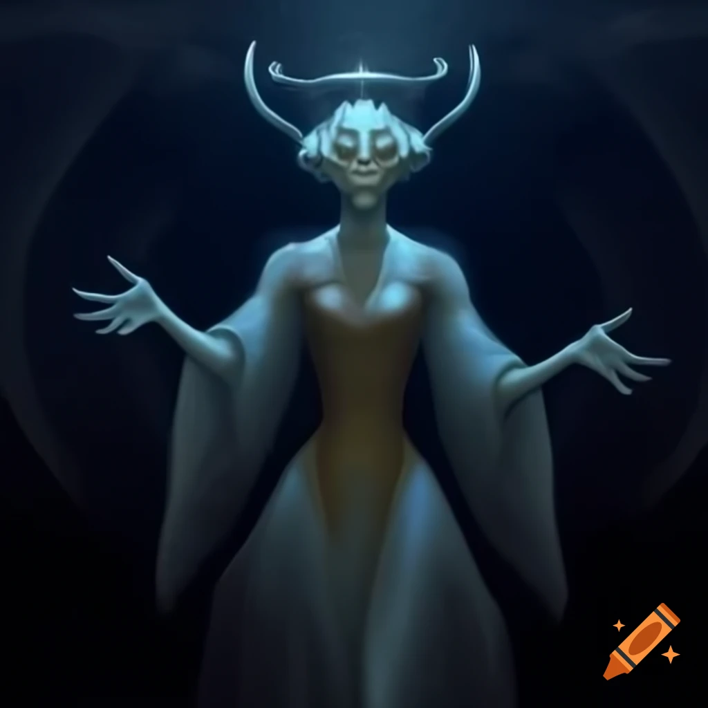 Scene in Queen's chambers aboard alien mothership featuring Angel Alien Vampire Goddess