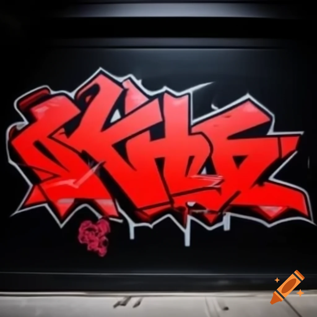 Bright red graffiti with white outlines on black wall reading 'TYLER'S ARMY'
