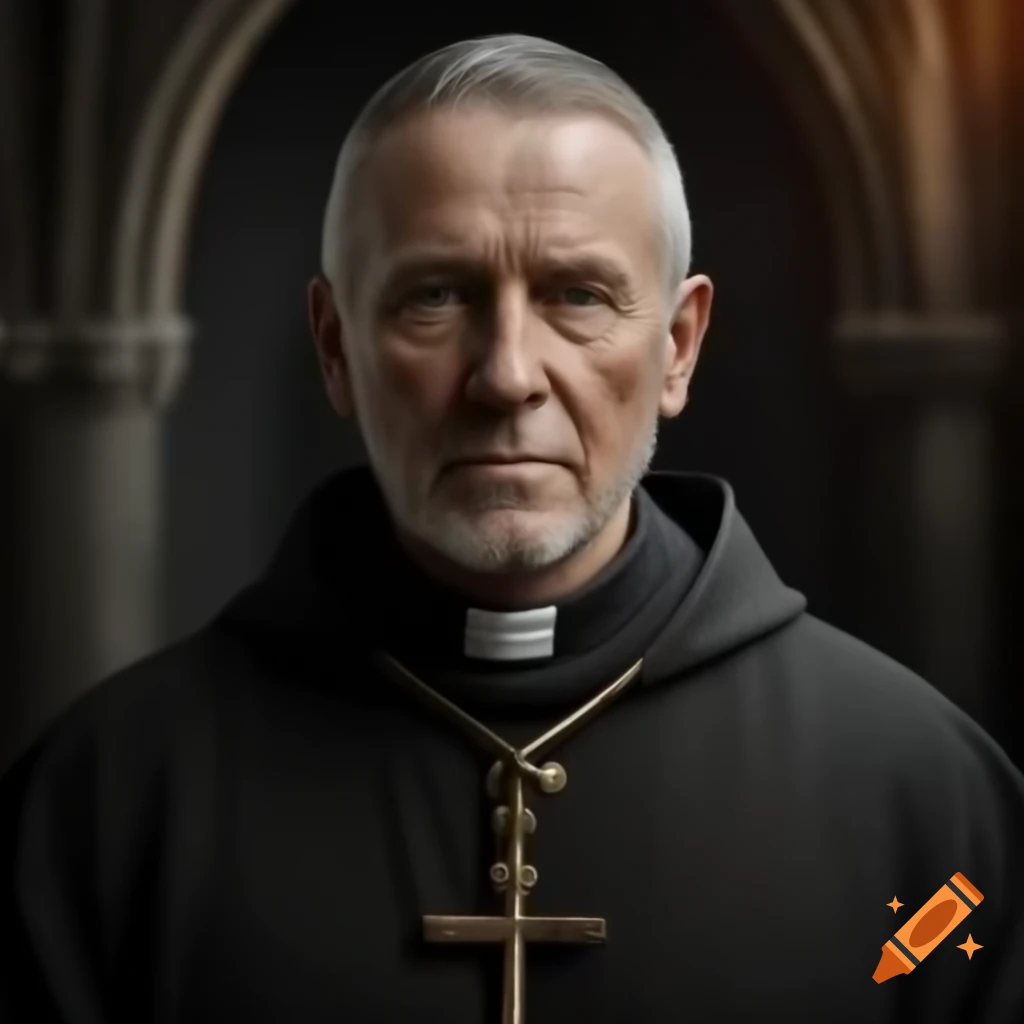 Realistic portrait of a medieval priest