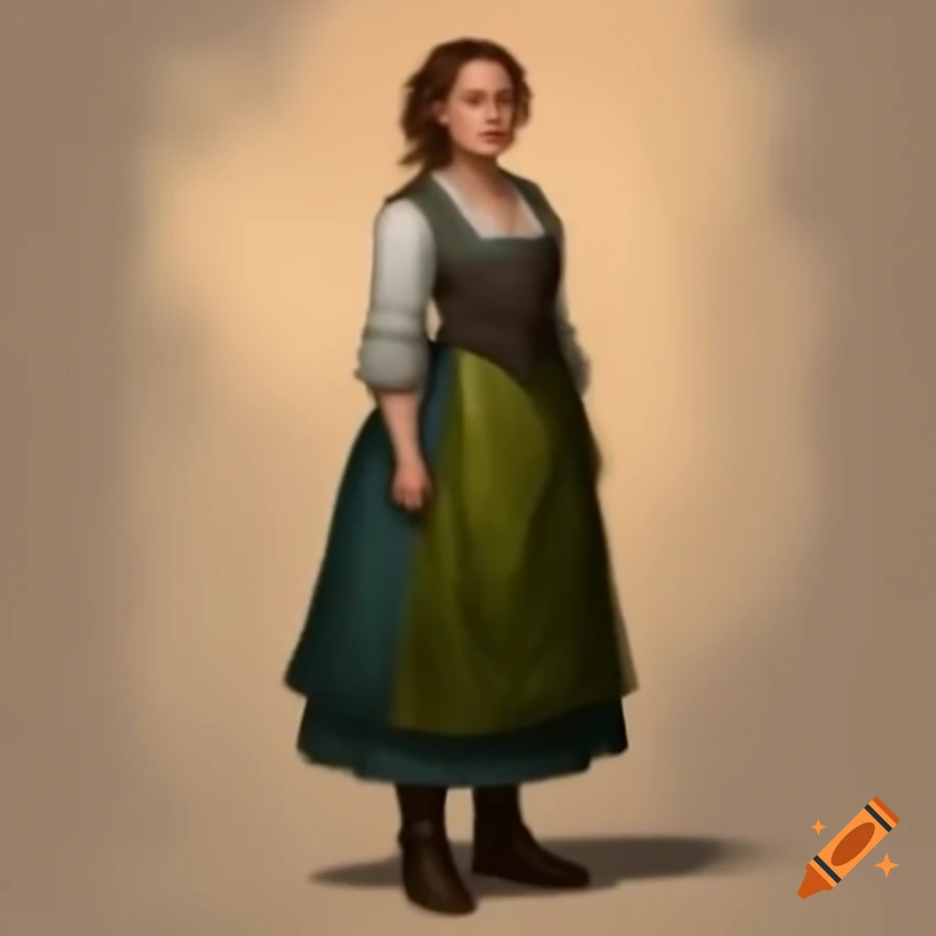 Steampunk-inspired Jane Austen costume for woman with knitted vest and boots