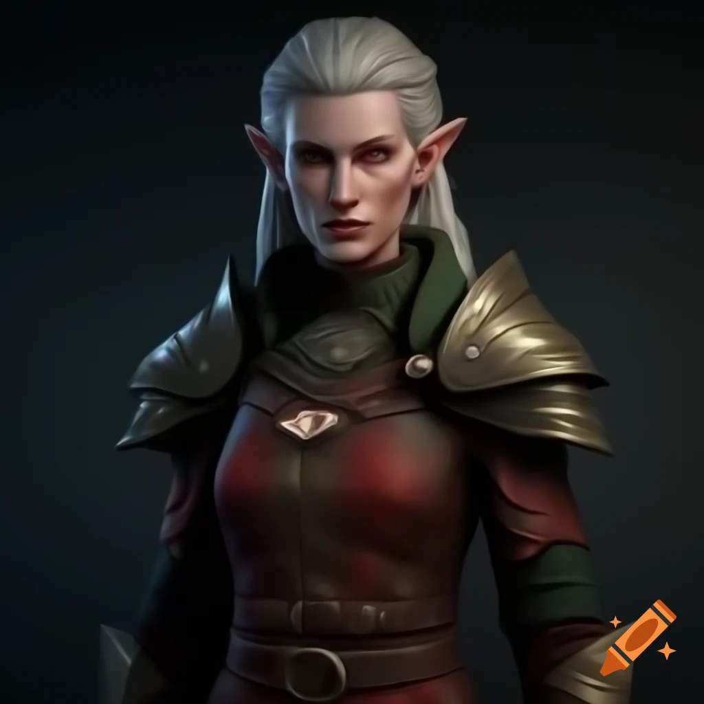 Female Dalish elf in custom casual wear inspired by medieval and England aesthetics in Dragon Age