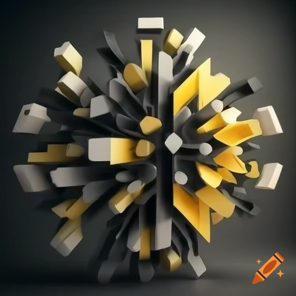Professional business architecture image with black, yellow, and white colors featuring arrows