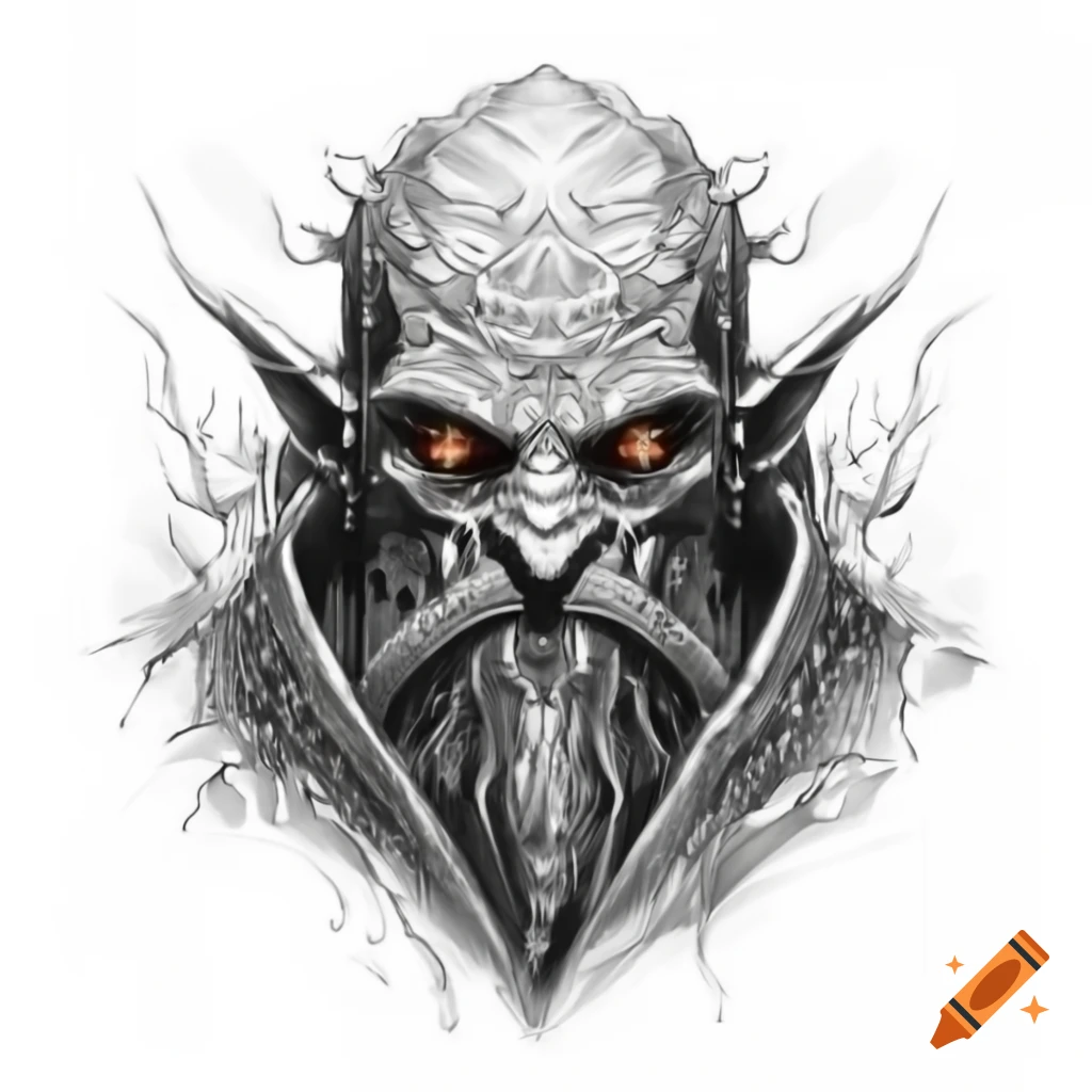 Intricate art of Elden Ring boss with grotesque features and multiple eyes