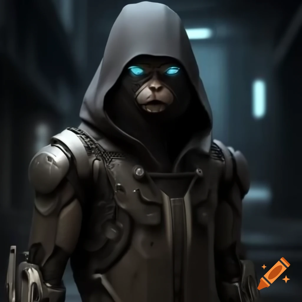 Cyborg ninja cat character design