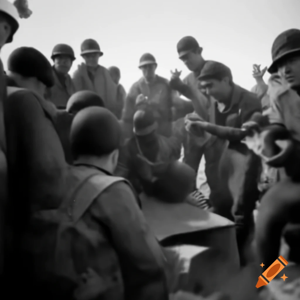 Soldiers and citizens collaborating on a community project
