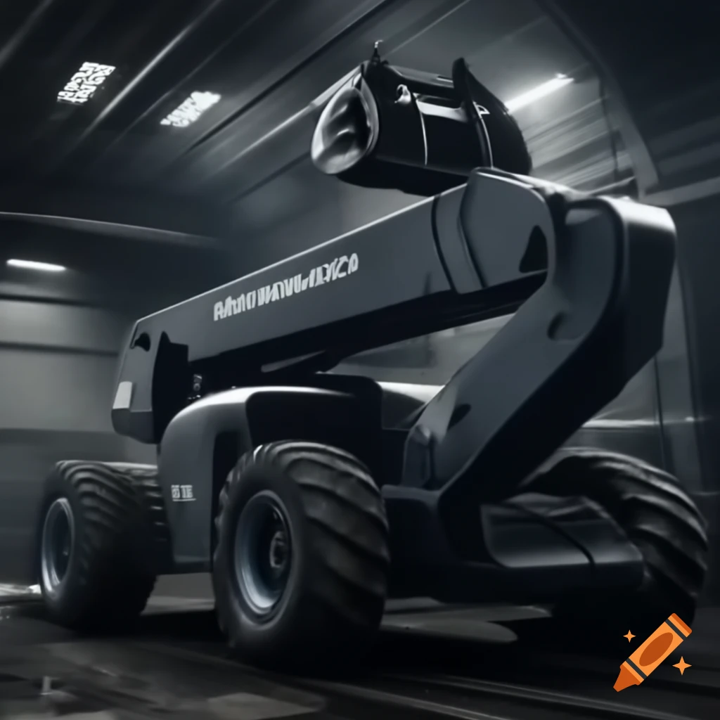 Futuristic telescopic loader concept machine in action