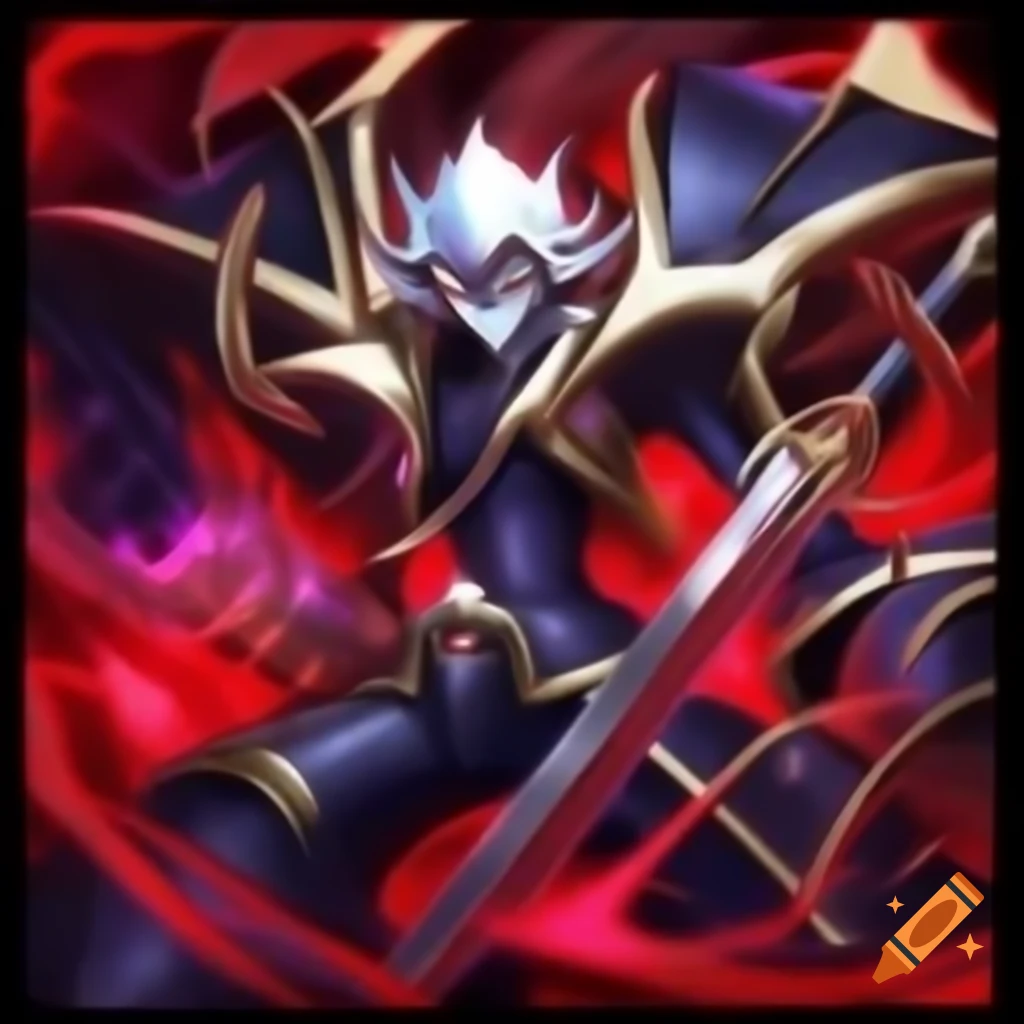 Ultimate Chaos Soldier With Sword And Red Magic Effects In Yu gi oh Art