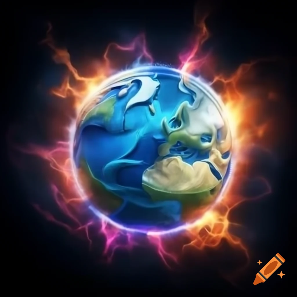 Dynamic spinning globe with vibrant continents lighting up