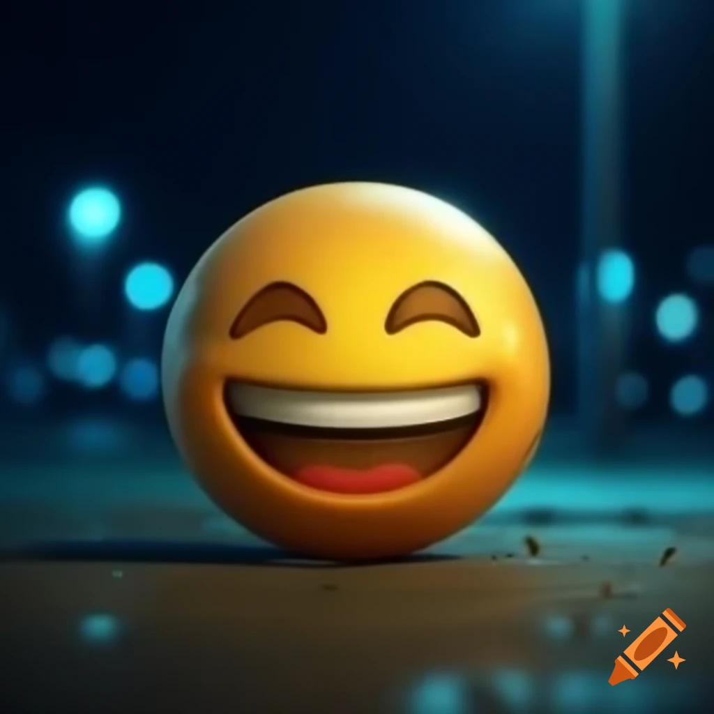 Winking emoji with night background