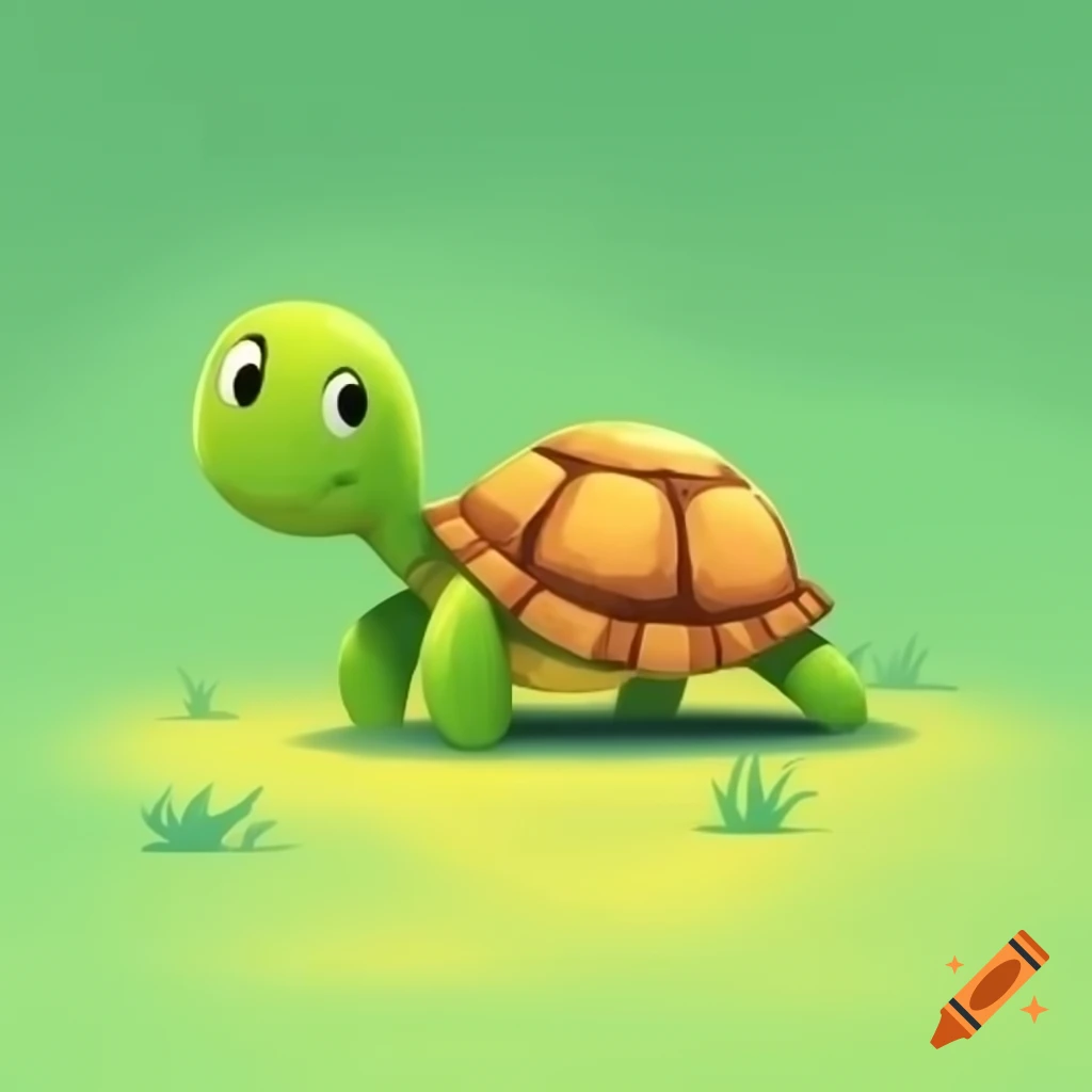 Simple cartoon turtle making a cringe face