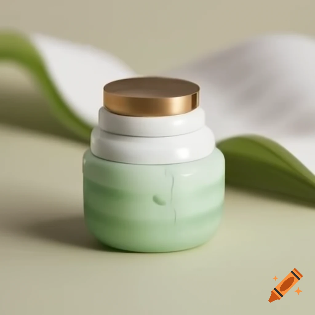 Vegan and organic facial cream in elegant matte glass bottle