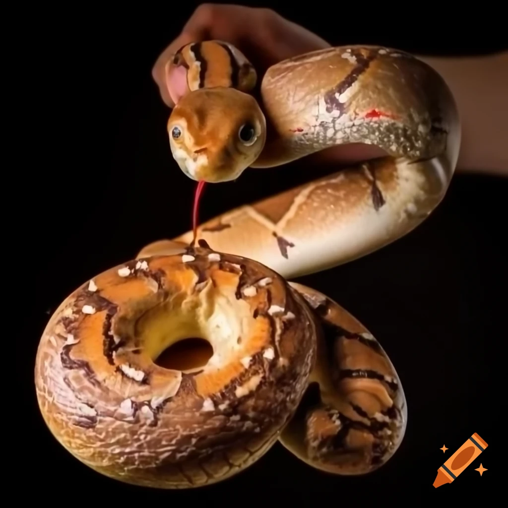 Bagel transforming into a snake