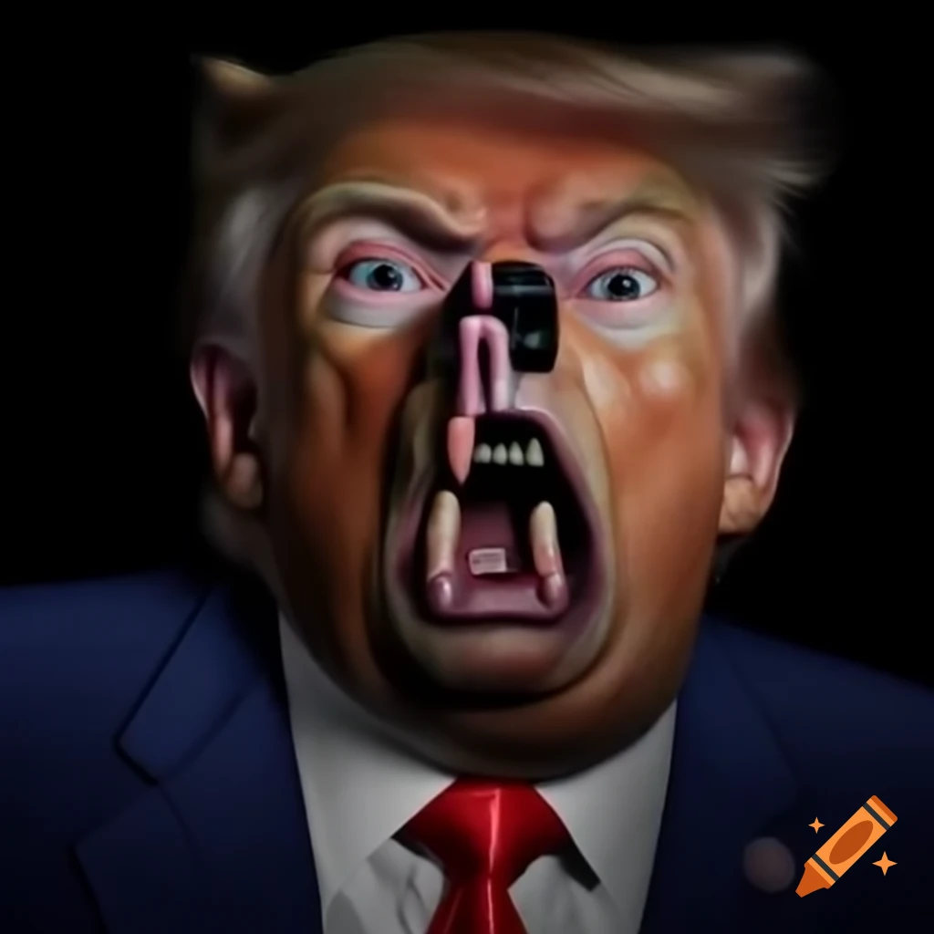 Frightened Donald Trump being chased by an angry dog in photorealistic style