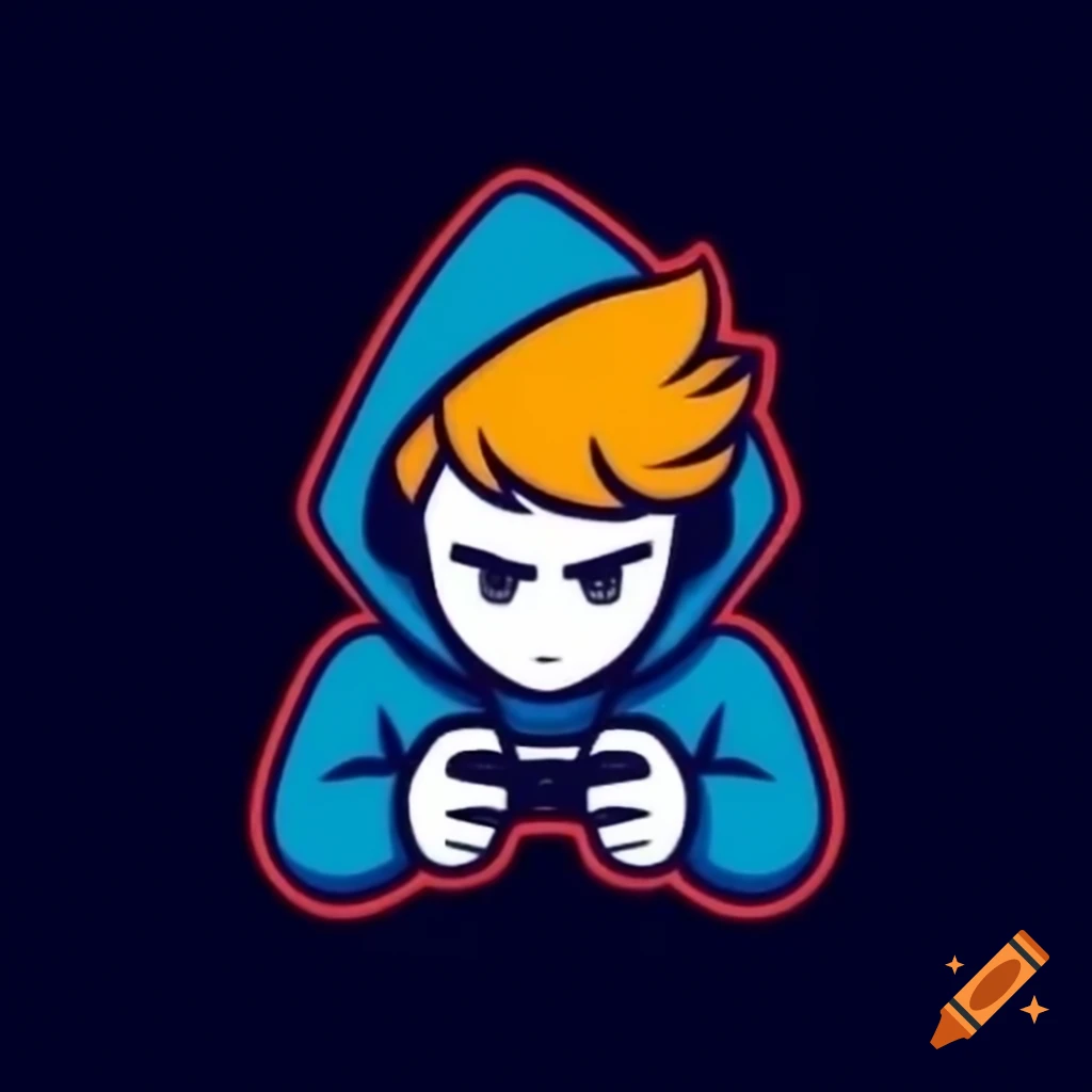 Logo of a person in hoodie gaming on craiyon