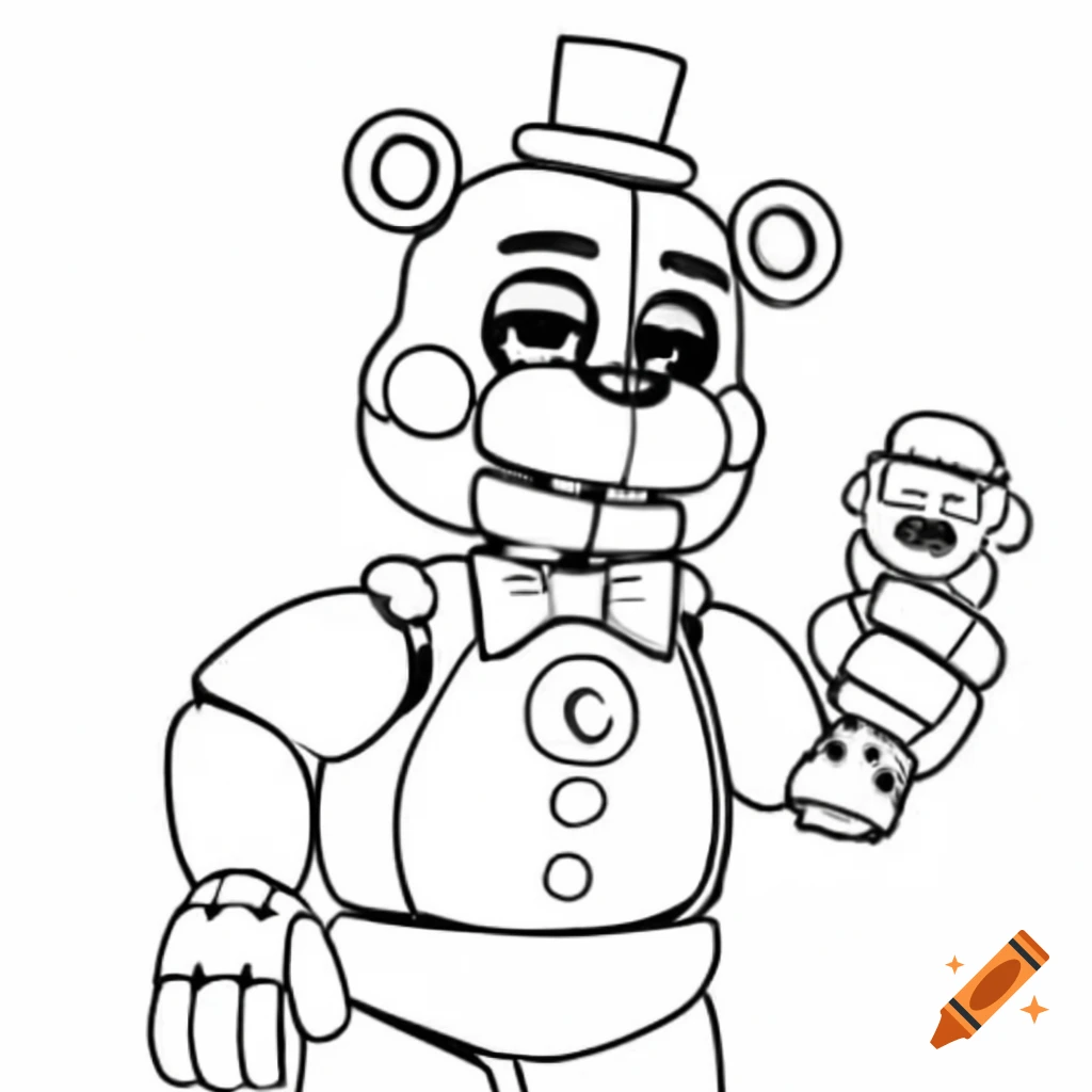 Freddy Fazbear holding a trophy in a playful pose