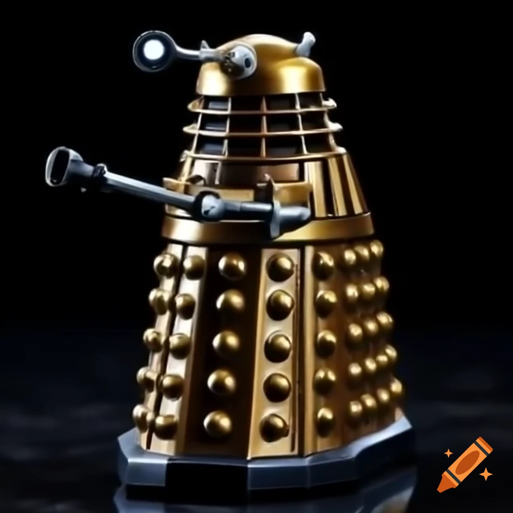 Menacing bronze Dalek from science fiction
