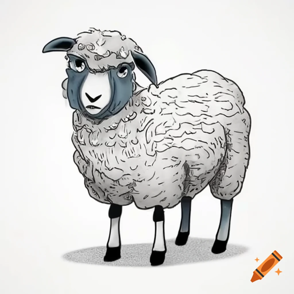 Gray sheep with some wounds