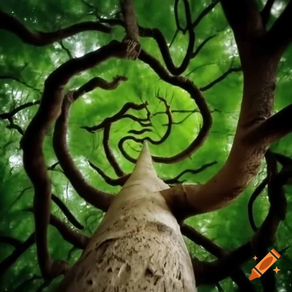 Tree with spiraling shape