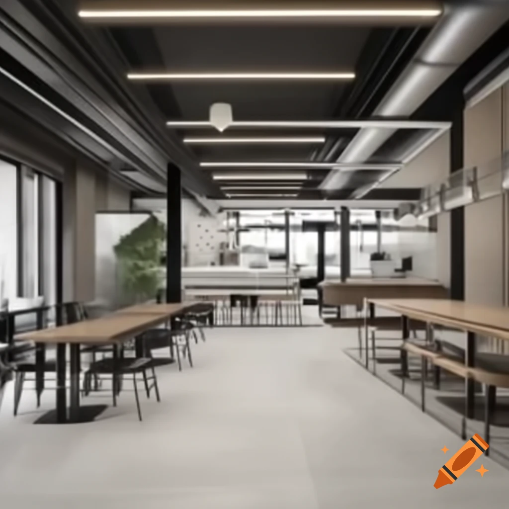 Modern architectural materials and furniture design elements