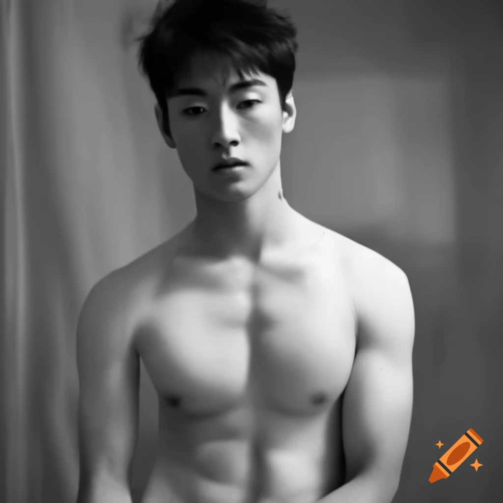 White Korean man posing confidently