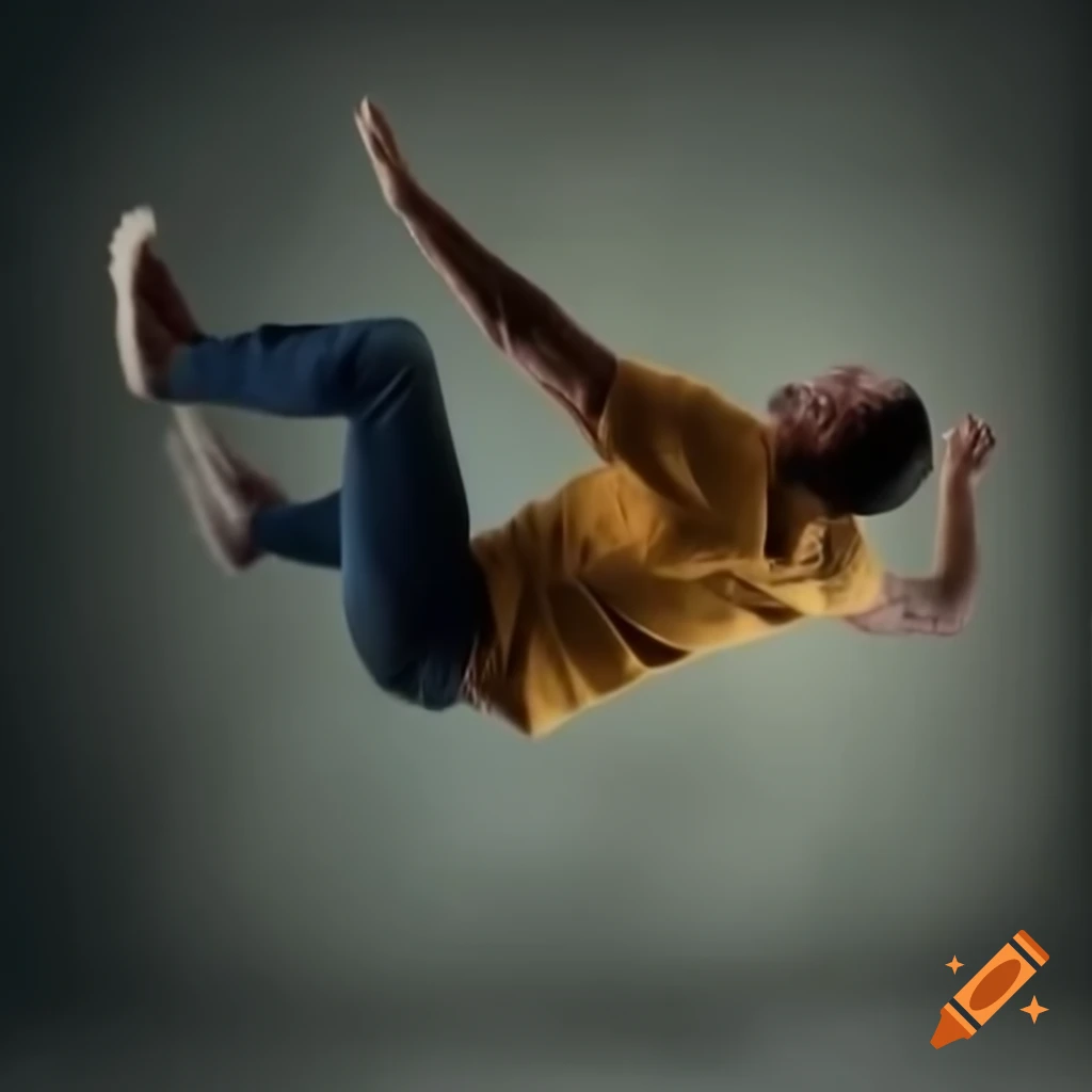 Man falling with motion blur