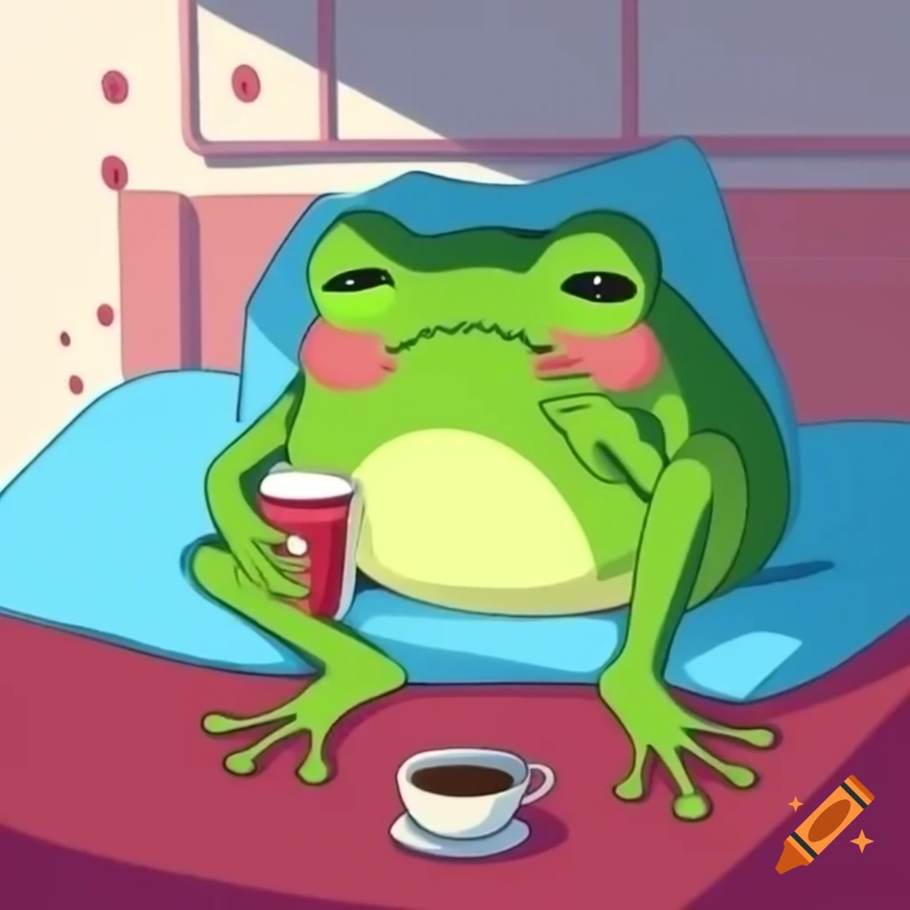 Kermit The Frog In Futuristic Outfit With A Coffee Cup On Craiyon