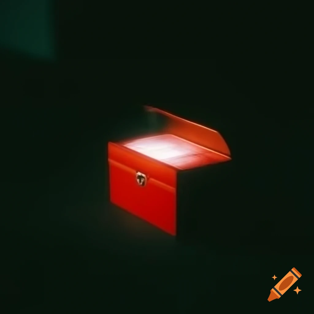 Red toolbox slightly open with soft glowing iridescent light inside