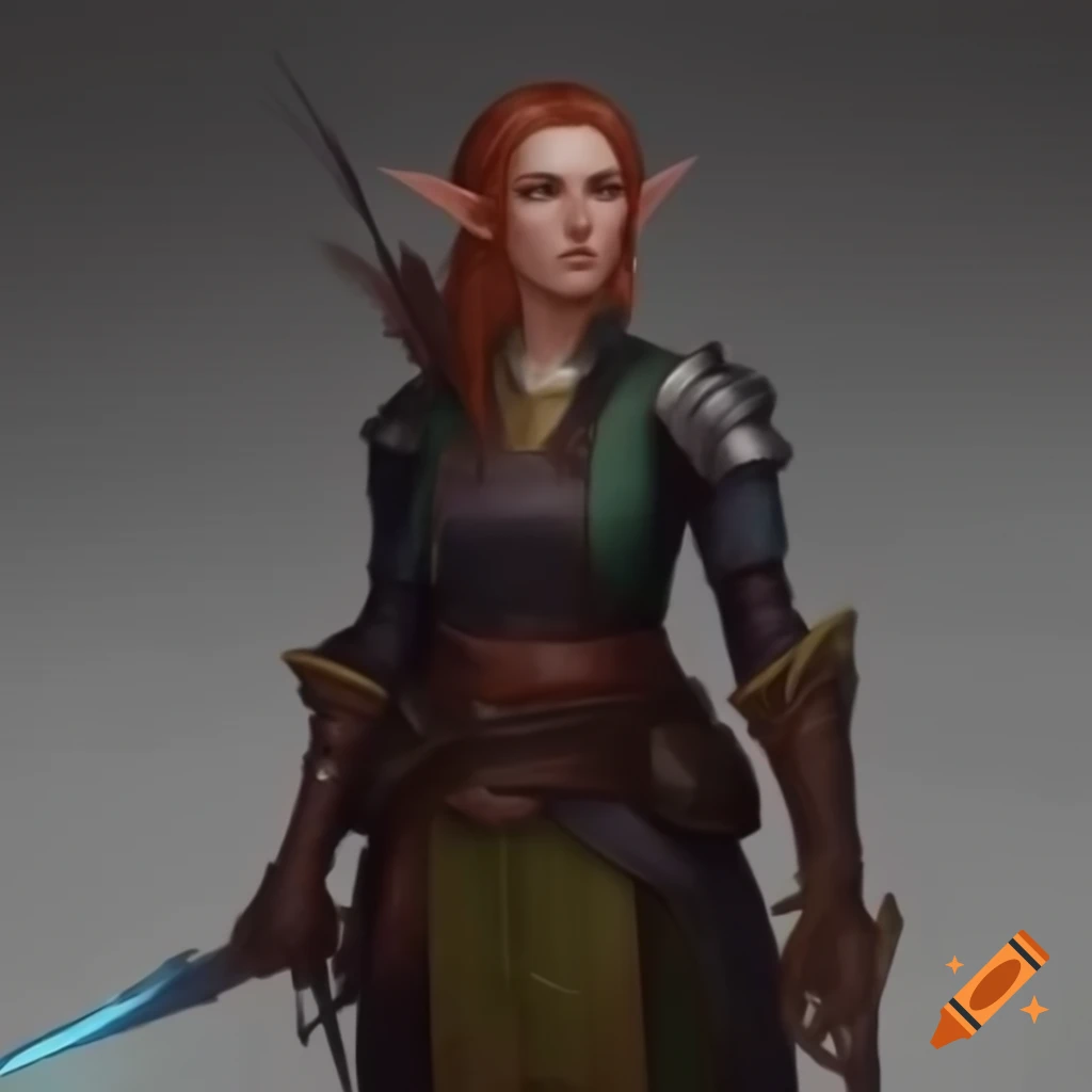 Female Dalish elf in casual wear inspired by medieval and English aesthetics